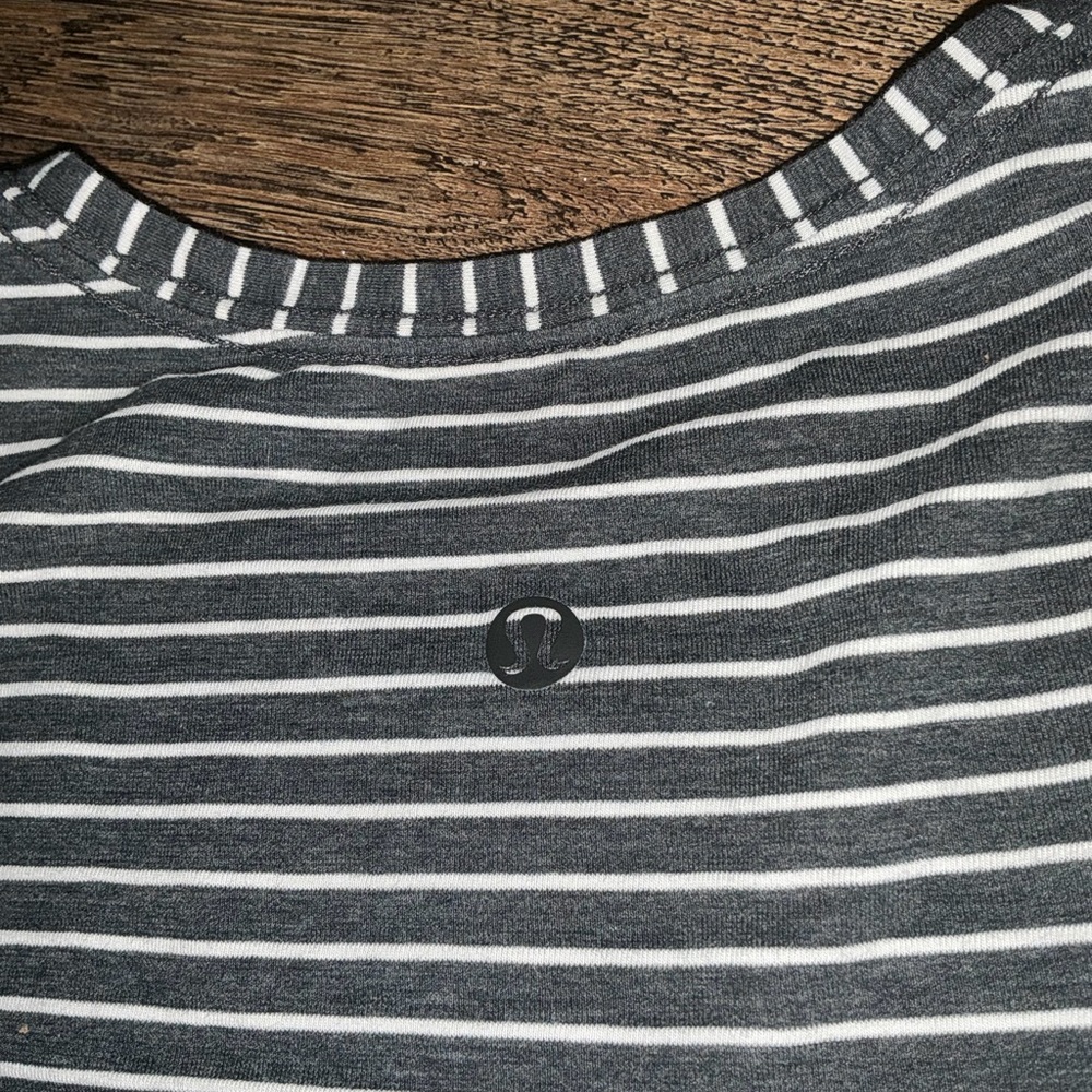 Lululemon Gray and White Striped Tank - Picture 3 of 3